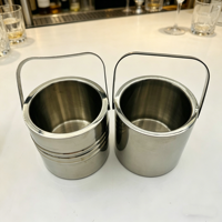 Camol Factory seau à glace en acier inoxydable 1.3L seau à glace à double paroi seau à vin bar à cocktails vin maison bar accessoires