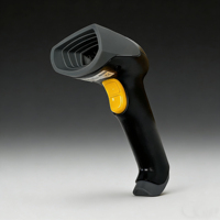 Lecteur de codes-barres 2D USB direct d'usine avec tête anti-rayures grise et déclencheur jaune, pistolet à codes-barres ergonomique portable pour caissier et gestion des stocks
