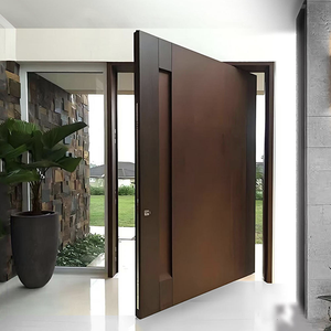 Portes d'entrée élégantes en aluminium avec reconnaissance faciale biométrique, couleur or - Product Image 5