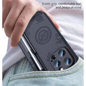 เคสโทรศัพท์แบบมีที่ใส่<span class=keywords><strong>ปากกา</strong></span>สไตลัส รุ่นใหม่ล่าสุด ดีไซน์สร้างสรรค์  วัสดุหนังเรียบ สำหรับ <span class=keywords><strong>iPhone</strong></span> 16 <span class=keywords><strong>Pro</strong></span> <span class=keywords><strong>Max</strong></span> 15 Plus พร้อมที่วางปากกา - Product Image 4