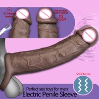 Manchon pénien en silicone pour hommes, pour épaissir et agrandir, 100% étanche, doux, ouvert, sensation de peau réelle LM-CT608-4