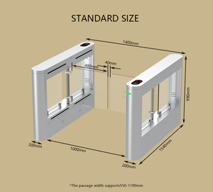 Hcw 304 thép không gỉ nhanh chóng vượt qua Swing turnstile cổng hồng ngoại chống Pinch kiểm soát truy cập - Product Image 3