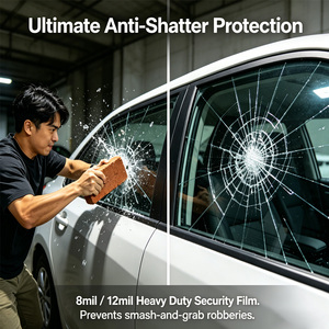 Película de Seguridad para Ventanas de Auto, Negra, de Alta Resistencia, 8mil de Grosor, Anti-Rotura, Bloqueo UV, Privacidad, a Prueba de Explosiones, Tinte para Vidrios de Auto - Product Image 2