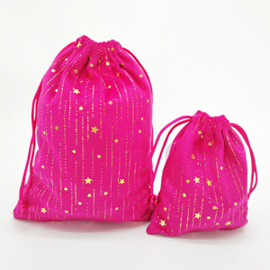 Sacs cadeaux en velours à cordon de serrage Sanas Professional Designer pour la décoration de Noël - Product Image 4