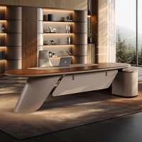 Escritorio Ejecutivo Comercial Personalizado, Moderno, en Forma de L, con Gabinete Lateral, para CEO, Muebles de Oficina para Gerentes