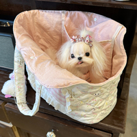 Personnalisable Léger Motif Floral Doux Transport Voyage Pet Fourre-Tout Confortable Chien Sac À Bandoulière Sac À Main Chat Sac De Transport