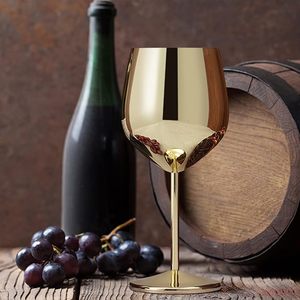Verres à vin dorés incassables et durables de 550 ml – Gobelets populaires en acier inoxydable pour le voyage ou le camping - Product Image 4