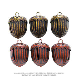 Nouveau design <span class=keywords><strong>en</strong></span> stock Cloche pomme de pin de Noël Cloche à glands <span class=keywords><strong>en</strong></span> fer brun Cloche à décor - Product Image 2