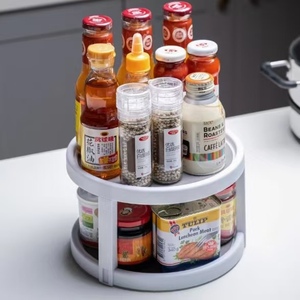 Pantry Kitchen Vanity Organizer Non Skid Lazy Turntable Cabinet Organizer 360 Degree <b>Rotating</b> <b>Spice</b> <b>Rack</b> Organizer - Product Image 1