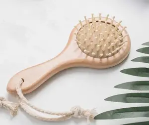 Conjunto de escova de cabelo infantil, conjunto de escova de cabelo para recém-nascidos, 3 peças de madeira macia para crianças, pente e escova de cabelo