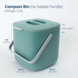Poubelle à compost pour comptoir de cuisine, 1,0 gallon (3 L), écologique, en PP, avec couvercle - Product Image 2