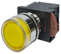 Tombol Tekan Elektronik LED Hijau Merah AC/DC 220~240V 22mm, Tahan Lama, untuk Kabinet Kontrol Mesin Industri
