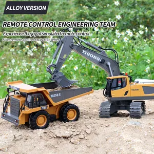 11CH Excavator/Bulldozer 1/20 2.4GHz RC Construction Truck Engineering Vehicles Educational Toys For Kids With Light Music