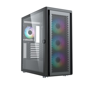 Boîtier pour ordinateur <span class=keywords><strong>gamer</strong></span> <span class=keywords><strong>gamer</strong></span>, boîtier pour <span class=keywords><strong>pc</strong></span>, avec ventilateur, en verre trempé coloré, refroidissement <span class=keywords><strong>horizontal</strong></span>, anti-poussière - Product Image 3
