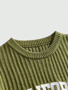 Tùy Chỉnh Thêu Logo & Tên Thương Hiệu Người Đàn Ông Của Đan Áo Thun Áo Len 100% Cotton Crew Cổ Giản Dị Đan Áo Len Cho Nam Giới - Product Image 6