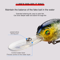 Appâts artificiels faits à la main en plastique ABS Nouveau design Longue lèvre Appâts de plongée profonde Leurre de pêche à l'achigan Pesca Crankbait Leurre de pêche