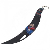 Klassieke Zwarte Coating Vouwmes Klein Pakketmes 3D Geprint ABS Handvat Kampeer Cadeau Sleutelhanger EDC Zakmes