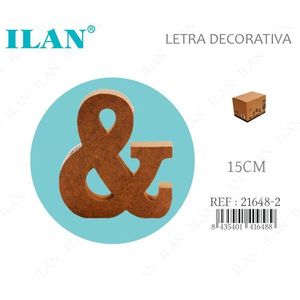 Insegna da Parete Decorativa in Legno con Lettera Ampersand di Ilan, 15 Cm - Product Image 1