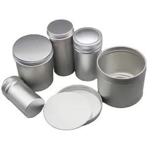 Wholesale Aluminum Jar With Screw 5mL 10mL 30mL 50mL 60mL 80mL 100mL 150mL Round Silver Cosmetic Lid Tin Container Can