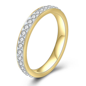 Anillo de Diamantes de 3 mm, Corte Brillante Redondo, Oro y Plata, Joyería Unisex para Uso Diario - Product Image 1