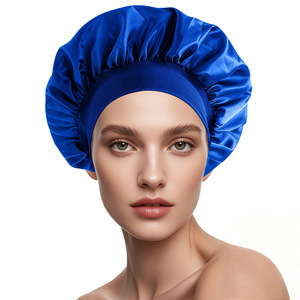 Serviette à cheveux double couche en satin <span class=keywords><strong>de</strong></span> soie grande taille pour femme, avec logo personnalisé, <span class=keywords><strong>bandeau</strong></span> très élastique, <span class=keywords><strong>bonnet</strong></span> <span class=keywords><strong>de</strong></span> nuit et <span class=keywords><strong>de</strong></span> <span class=keywords><strong>bain</strong></span> pour un confort optimal - Product Image 2
