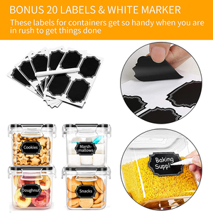 Ensemble de 16 récipients alimentaires empilables hermétiques de qualité supérieure sans BPA Organisateur en plastique Boîtes de stockage des aliments Bacs avec couvercle - Product Image 4