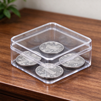 Boîtes de présentation transparentes en plastique PS pour pièces de monnaie, étuis de présentation pour collectionneurs, pour le rangement et l'emballage