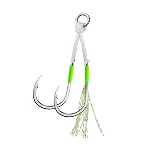 เพลเมอร์ 2 ชิ้น/ถุง 13 #   17 #   ตะขอเบ็ดตกปลาทะเลน้ำเค็มเหล็กกล้าคาร์บอนแบบสองห่วง - Product Image 5