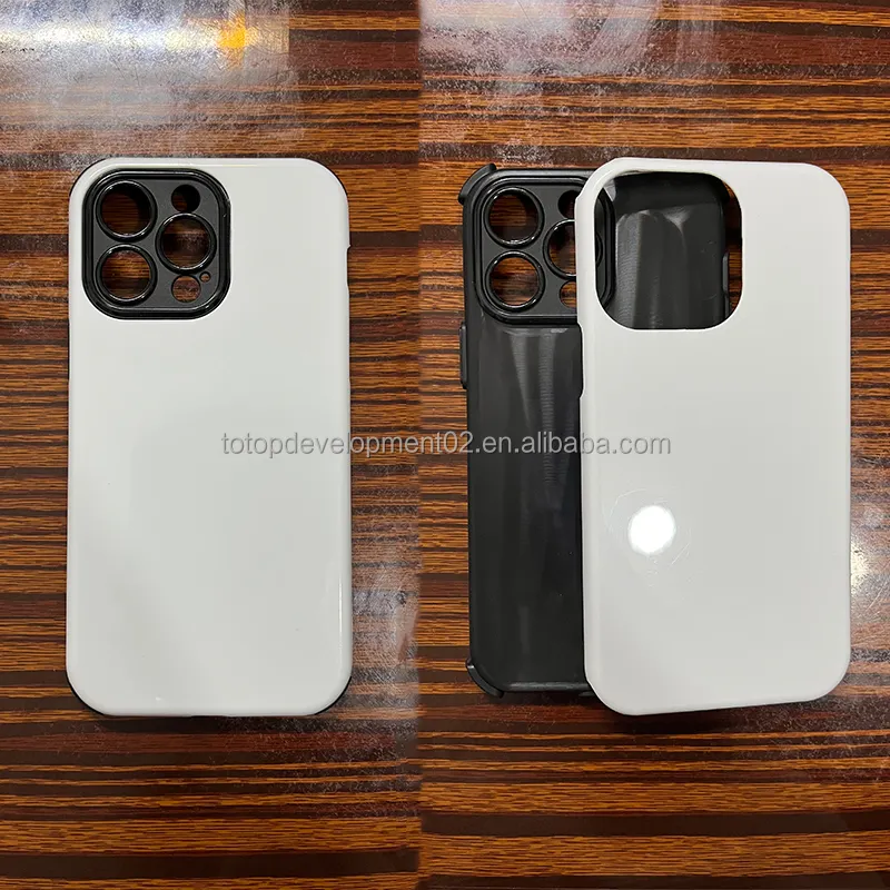 Campione gratuito per iphone 14 pro max, la fotocamera 3D protegge la custodia per telefono in plastica TPU con pellicola a sublimazione a 2 strati