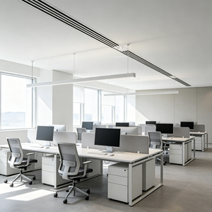 Diffuseur linéaire à fentes pour plafond HVAC - Nouveau design 2026, grille d'aération en aluminium sur mesure pour hôtel, bureau, hôpital, blanc JRUID-LINE - Product Image 1
