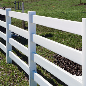 Gran oferta, poste y rieles de valla de vinilo de caballo de PVC blanco para granja, Rancho y paneles de valla de recinto de animales al aire libre - Product Image 1