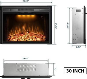 Luxstar 30-Zoll-eingebaute elektrische Kamine in sätze Mehrfarbige Flammen Wärme für den Hausgebrauch Großhandel elektrische Kamin heizung - Product Image 4