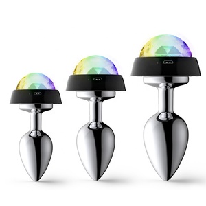 Yeni ürün ses kontrollü LED ışıklı anal <span class=keywords><strong>plug</strong></span> metal popo fiş prostat masajı Anal oyuncaklar kadınlar için - Product Image 1