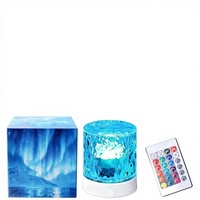 Projecteur LED sans fil d'aurores boréales et d'ondulations aquatiques, éclairage d'ambiance - Veilleuse pour chambre et salle de bain