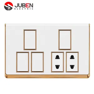 Smart Home Power Supply Convenient and Strong 4 Gangs + 2 Outlets Electrical Wall Outlet and Switch