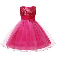 Тюль с блестками и цветами для девочек, детские Свадебные платья с розой, распродажа онлайн