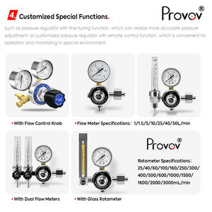 Regulador de gas de oxígeno CO2 nitrógeno argón helio hidrógeno alta presión industrial - Product Image 6