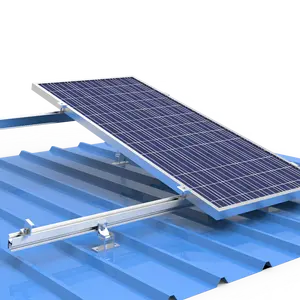 Sistema de montaje de techo Solar, estructura solar ajustable, componentes de riel plano para techo, módulos de soporte