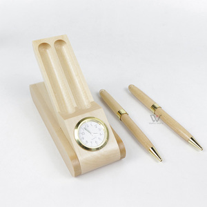 Set di Penne Stilografiche in Legno di Faggio con Portapenne, Regalo per Studenti, Penna Incisa in Legno - Product Image 5
