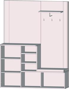 <span class=keywords><strong>Perchero</strong></span> de pasillo de roble arena compacto contemporáneo con <span class=keywords><strong>espejo</strong></span> de banco y almacenamiento de zapatos Juego de muebles de entrada pequeña - Product Image 3