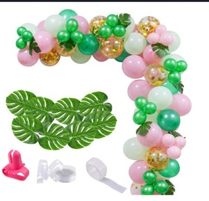 Feuille de palmier vert rose ballon chaîne bébé bienvenue fête mariage anniversaire hawaïen arc ballon - Product Image 3