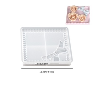Wholesale Cup Tray Resin Molds Silicone coaster Molds Round <b>square</b> Bowknot Butterfly Knot Mould - Product Image 6