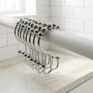 Ewang Bathroom Stainless Steel Double Sided <b>Shower</b> Curtain Hook for Bag Organizer - Product Image 1