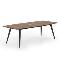 Table de conférence extensible en bois simple et moderne avec chaises pour petits espaces de bureau, formation, négociation, diffusion en direct