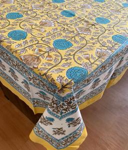 Best Quality <b>Round</b> <b>Table</b> <b>Cloth</b> Hand Block Printed 100% Cotton Embroidered Tablecloth Elegant Designs Cotton <b>Table</b> Cover for Sale - Product Image 4