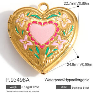 YML&Fashion Colgantes <span class=keywords><strong>de</strong></span> Medallón con Foto <span class=keywords><strong>de</strong></span> Gato y Corazón Floral Colorido, Chapados en Oro <span class=keywords><strong>de</strong></span> 18K, Dijes DIY, Joyería Hipoalergénica Impermeable - Product Image 3