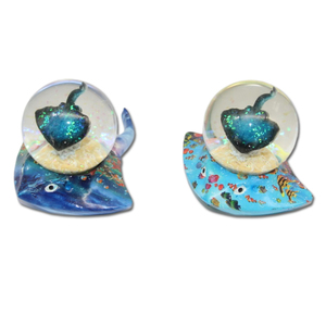 Fish Resin Ocean Beach حيوان أسماك استوائية Maldives تذكارية كرة الثلج - Product Image 2