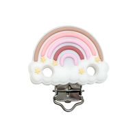 Vente chaude Arcobaleno Nuvola attache-sucette perles de Silicone bébé anneau de dentition accessoires de dentition Clip pinces à mamelon jouet