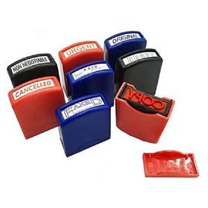 Timbres de bureau en plastique, logo personnalisé multifonctionnel, à verrouillage automatique, promotion, - Product Image 2