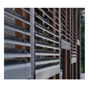 Horizontal Cina Eksternal Venetian Louver Luar Aluminium Buta